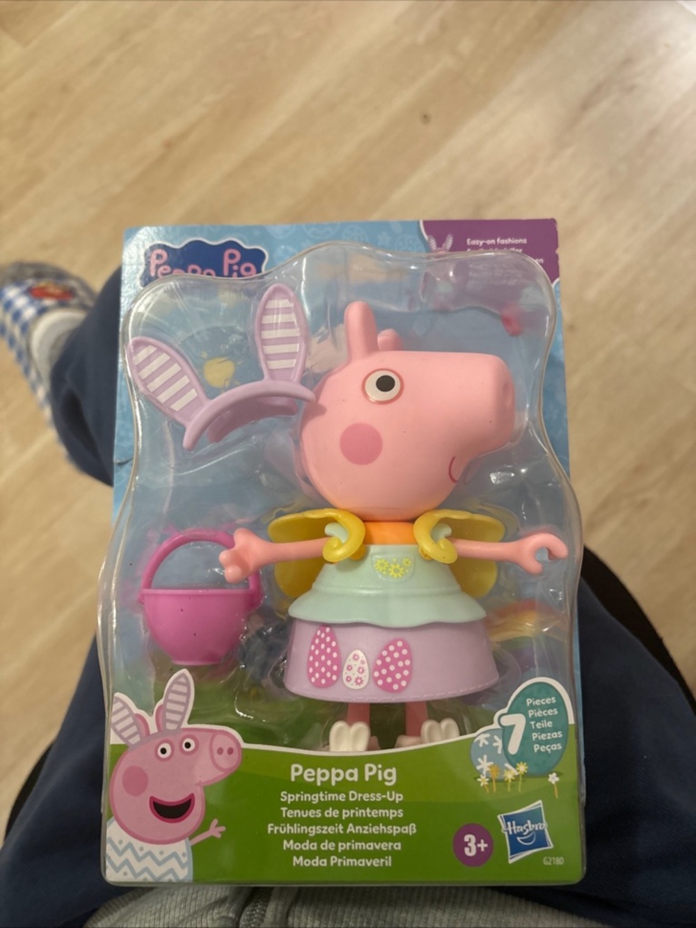 Hasbro Peppa Pig Dress-Up Figure with Bunny Ears and Pink Basket